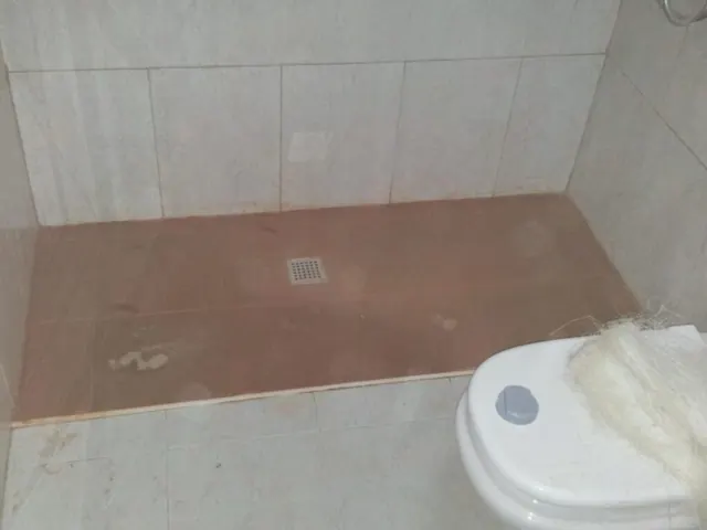 Plato de ducha y baño alicatado